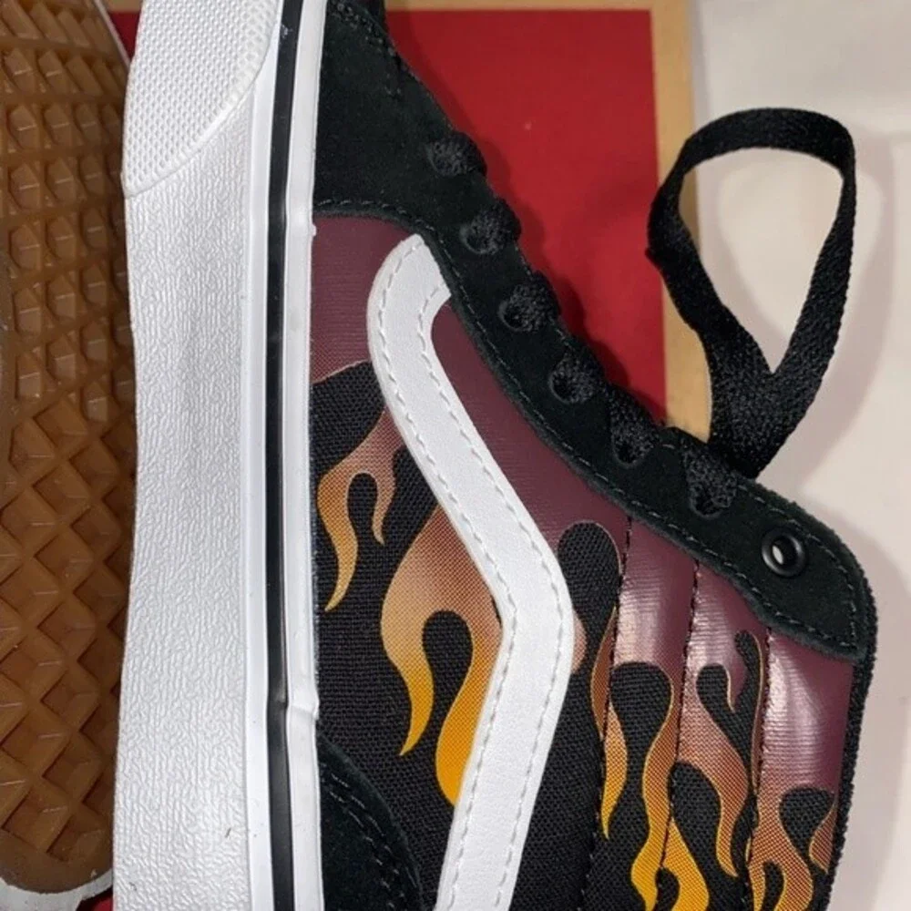 new vans flame shoe filmore high top 11 youth old school lace up retro